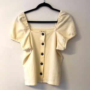 Madewell cream buttoned top